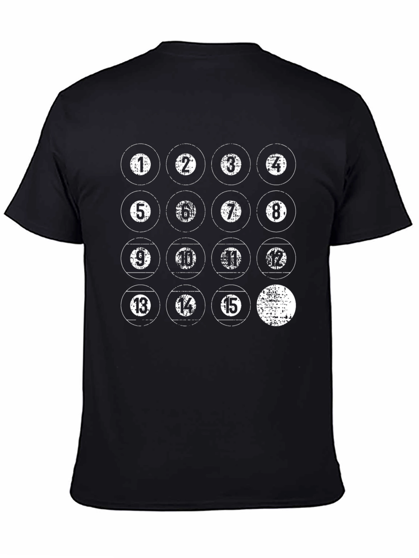 Distressed Pool Balls Graphic Black T-Shirt