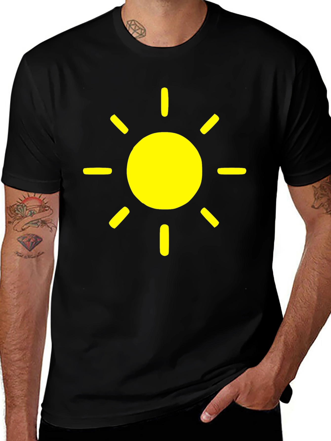 Sunny Day Graphic Tee - Black Cotton T-Shirt