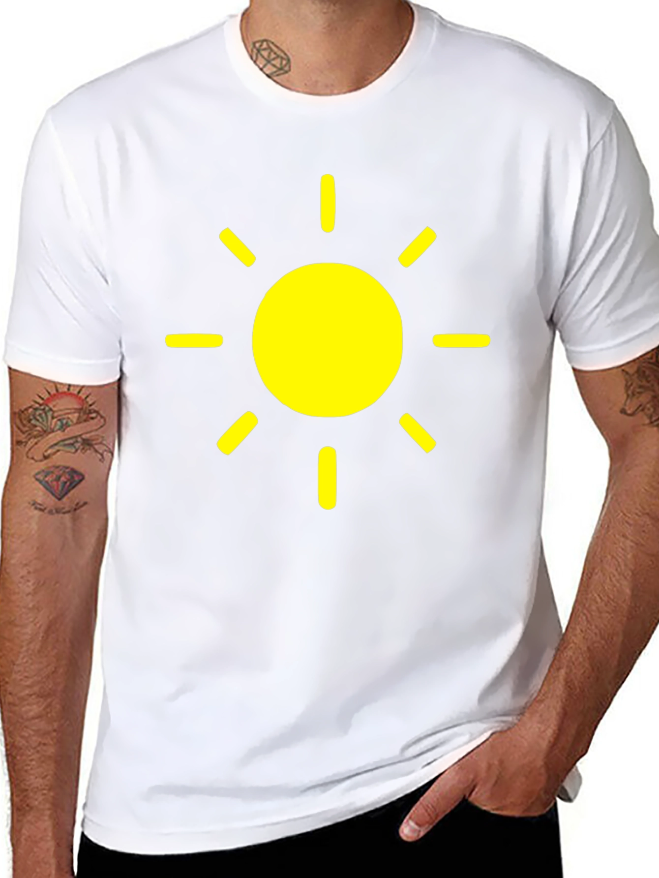 Sunny Day Graphic Tee - Black Cotton T-Shirt