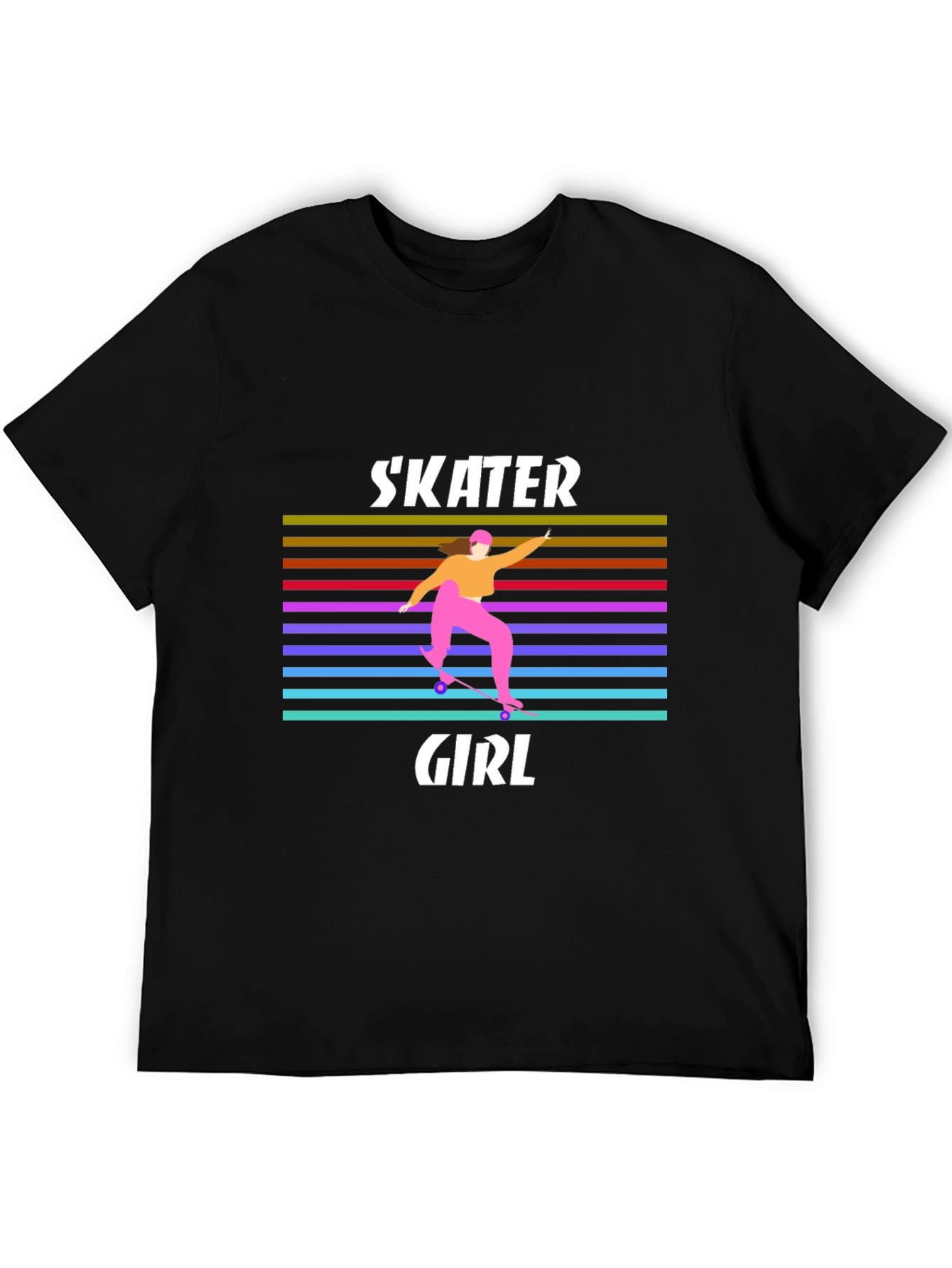 Skater Girl Graphic Tee - Retro Design