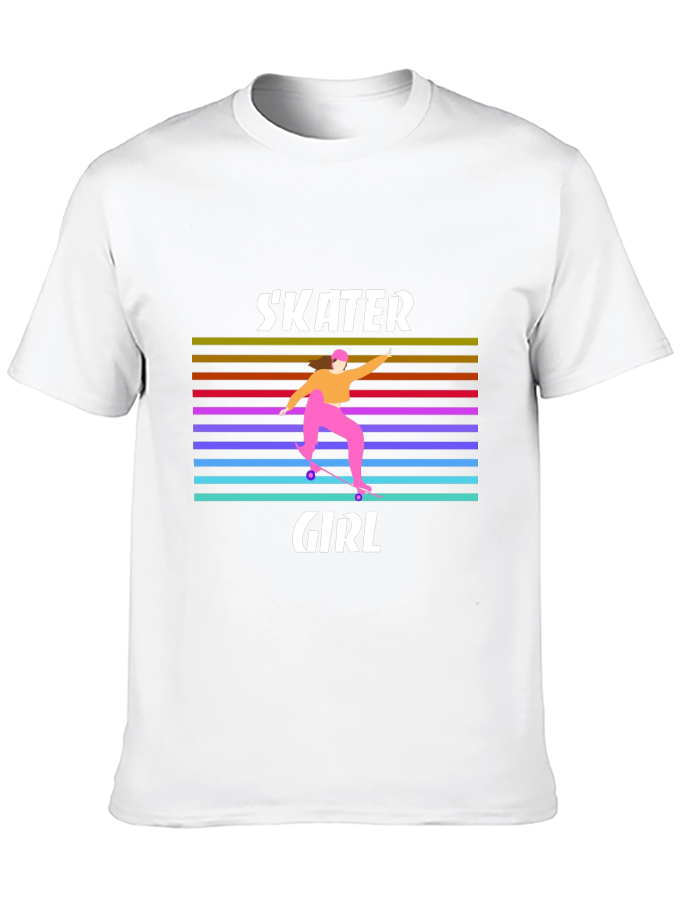 Skater Girl Graphic Tee - Retro Design