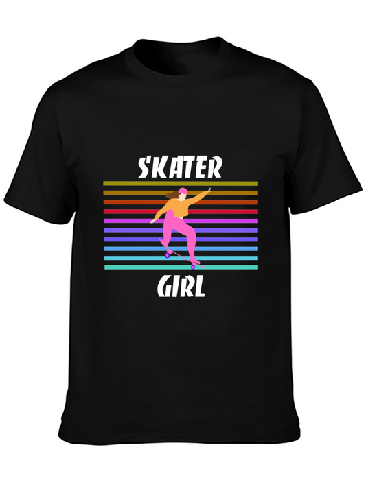 Skater Girl Graphic Tee - Retro Design