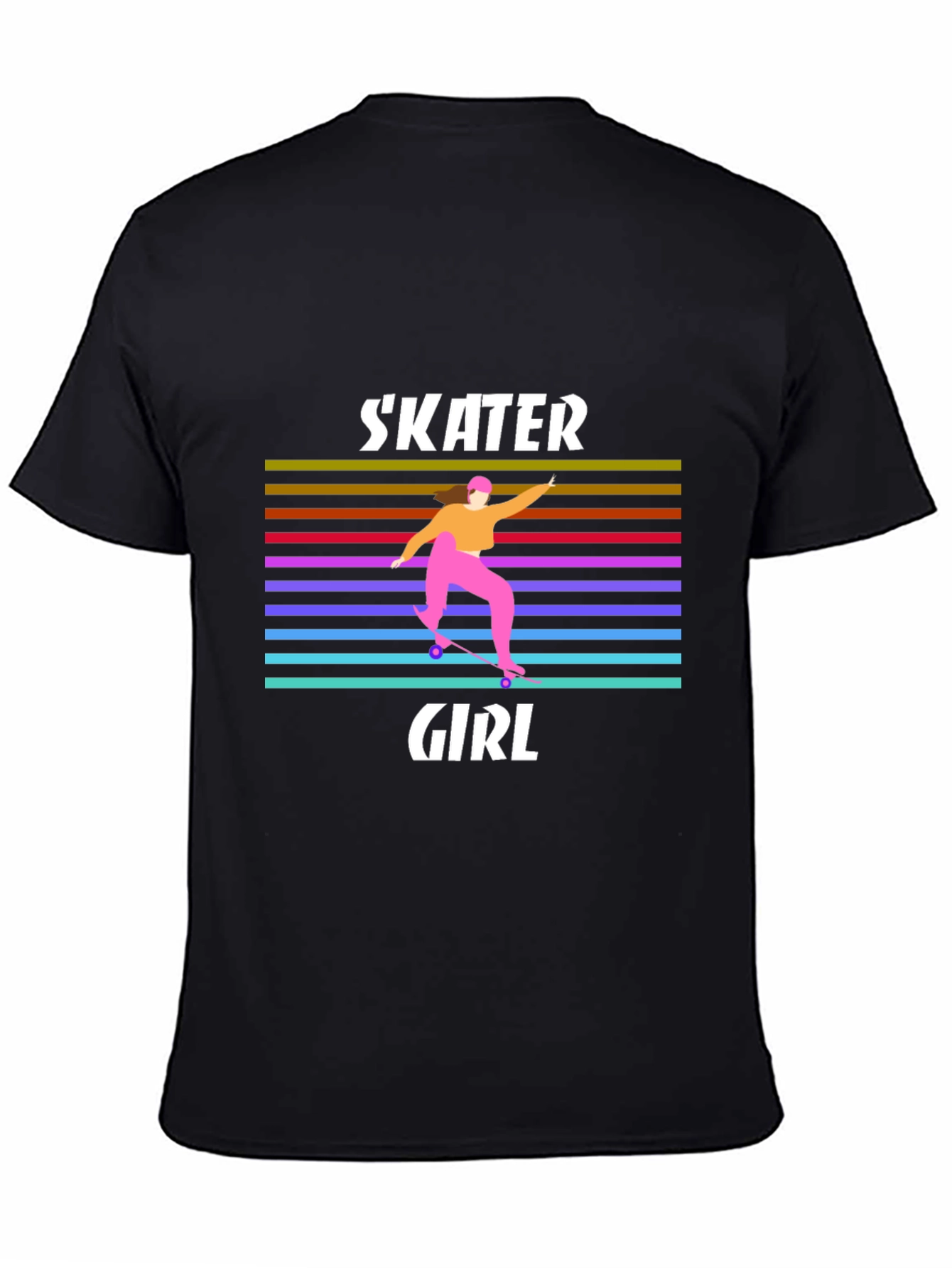 Skater Girl Graphic Tee - Retro Design