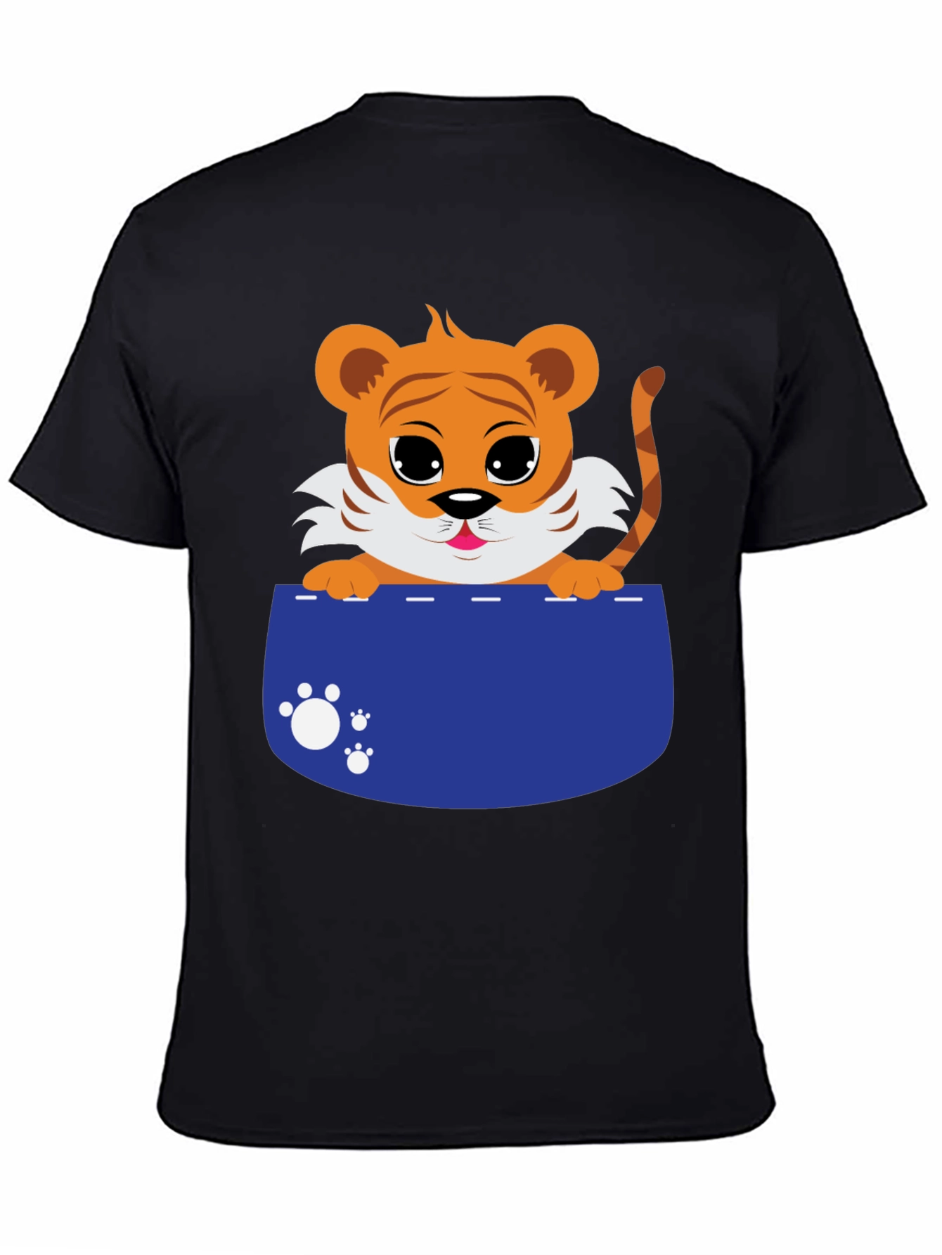 Cute Tiger Cub Pocket T-Shirt