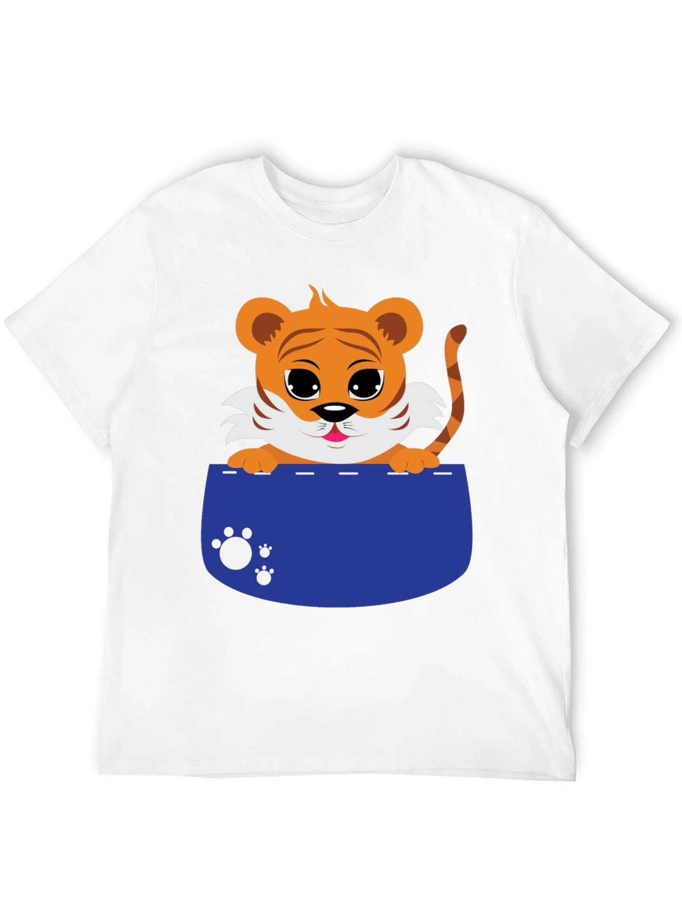 Cute Tiger Cub Pocket T-Shirt