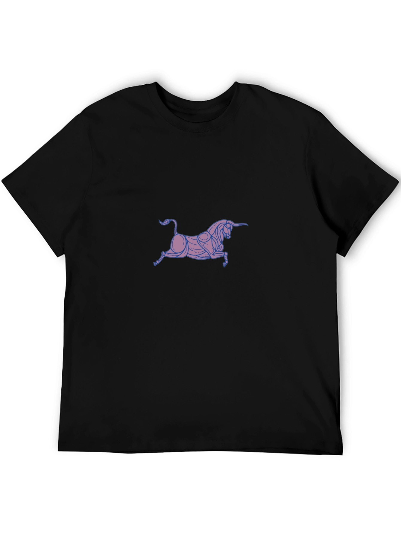 Stylish Bull Graphic Black T-Shirt