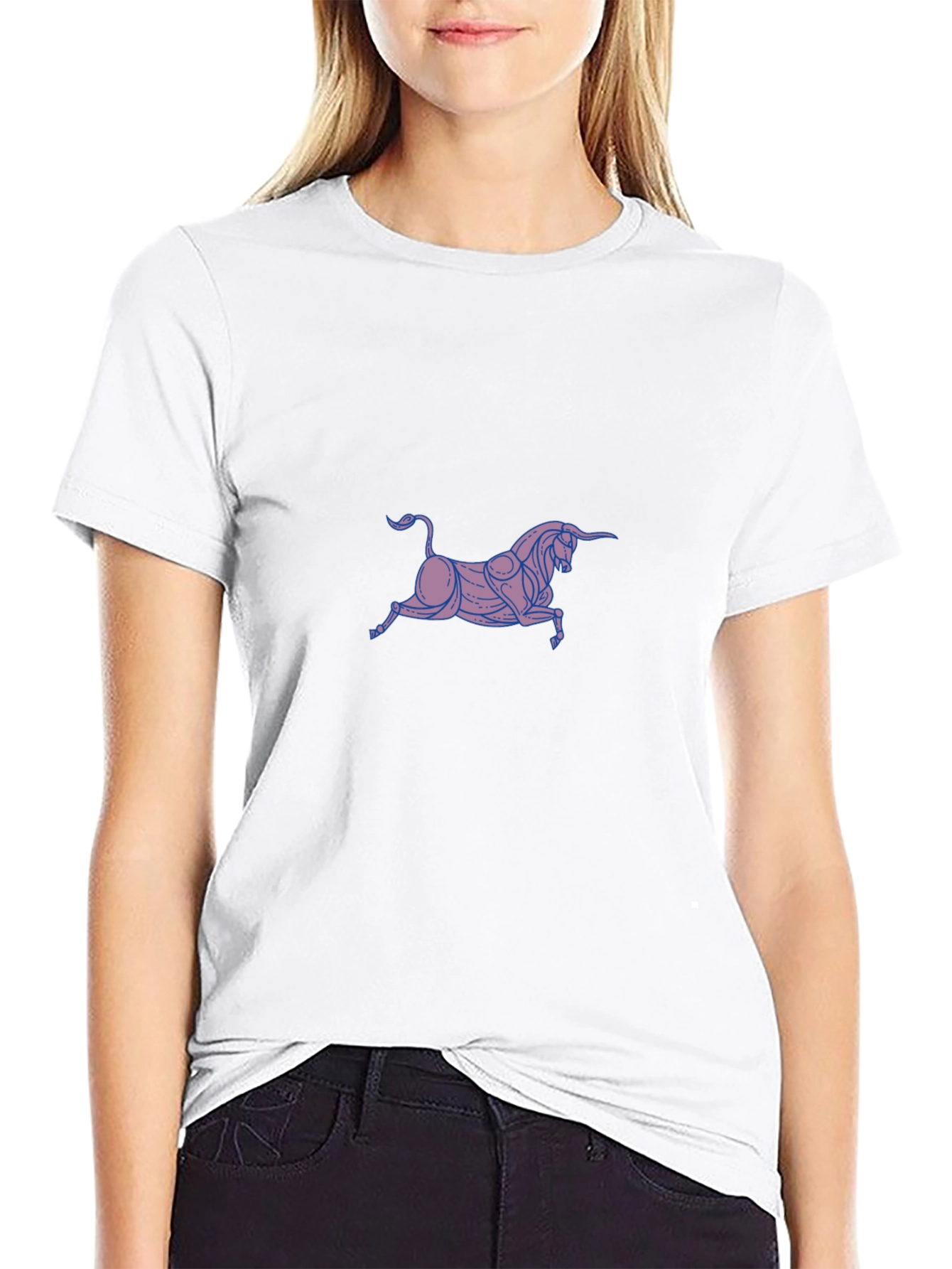 Stylish Bull Graphic Black T-Shirt