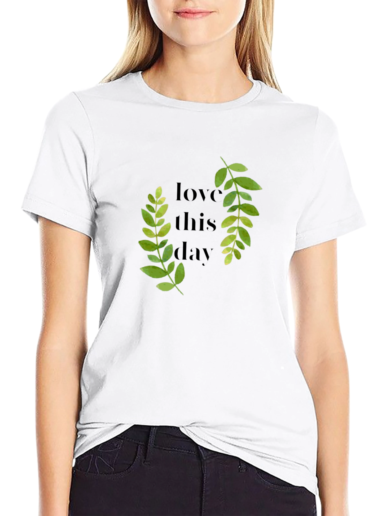 Love This Day Green Leaf Tee