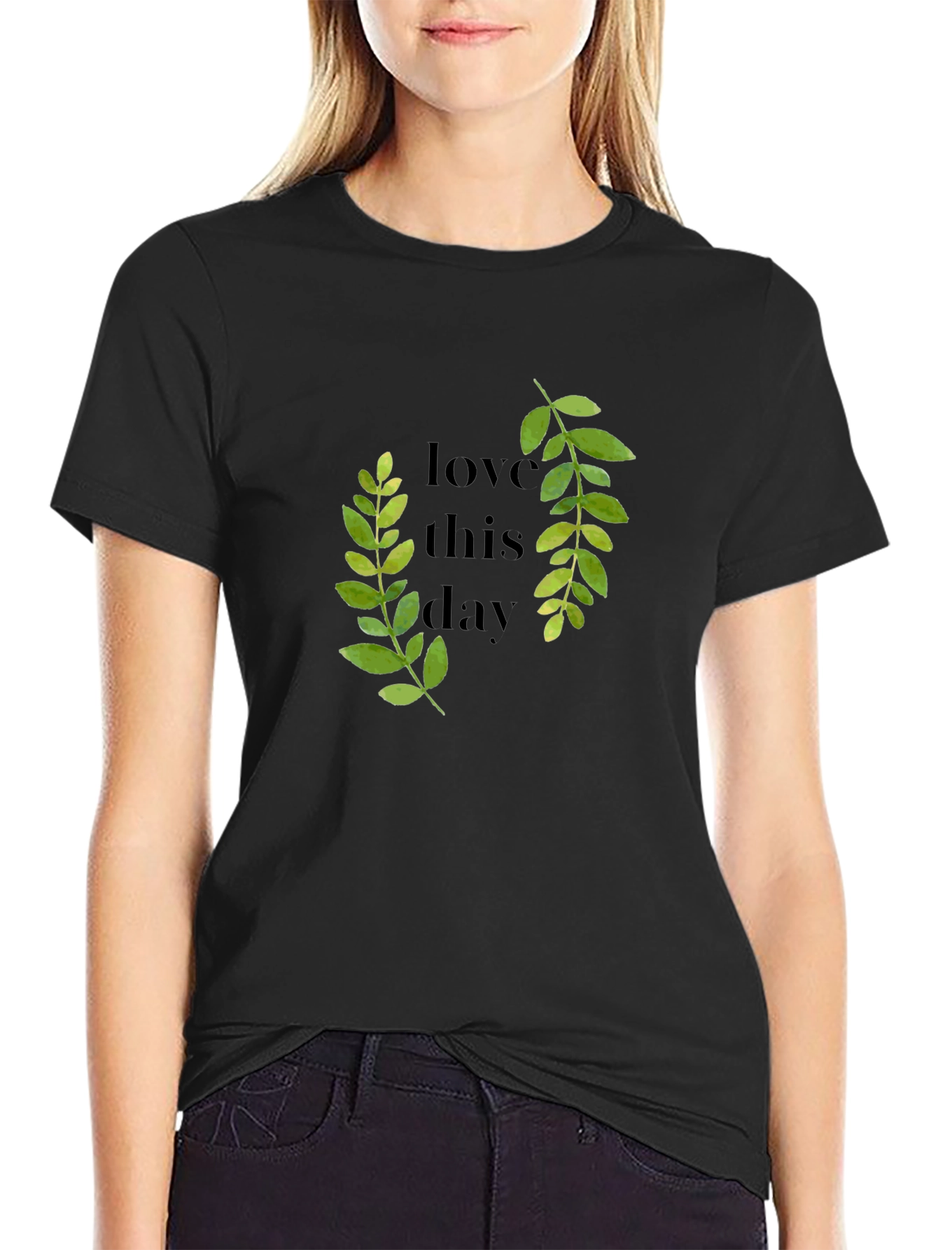 Love This Day Green Leaf Tee