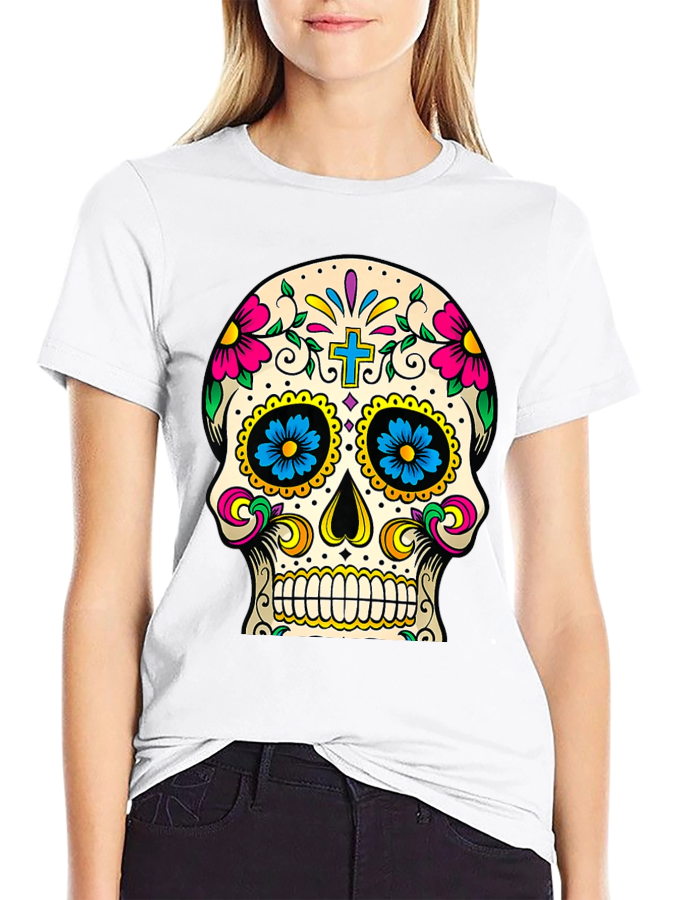 Day of the Dead Sugar Skull T-Shirt - Black