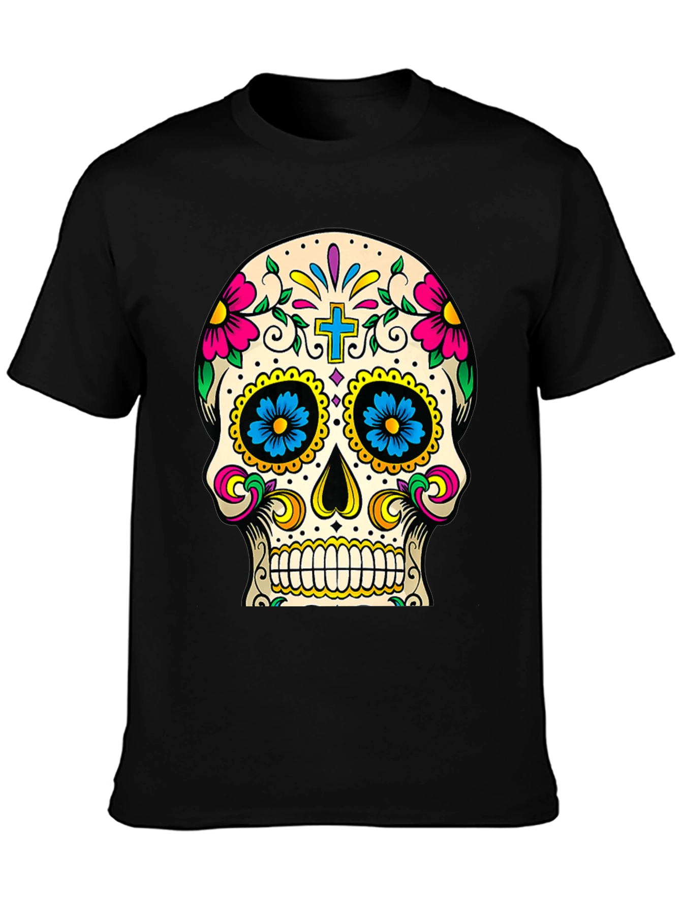 Day of the Dead Sugar Skull T-Shirt - Black