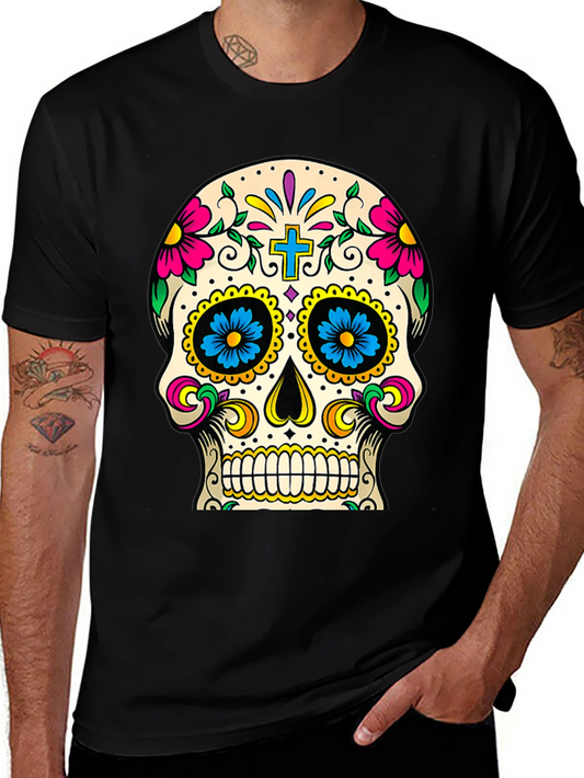 Day of the Dead Sugar Skull T-Shirt - Black