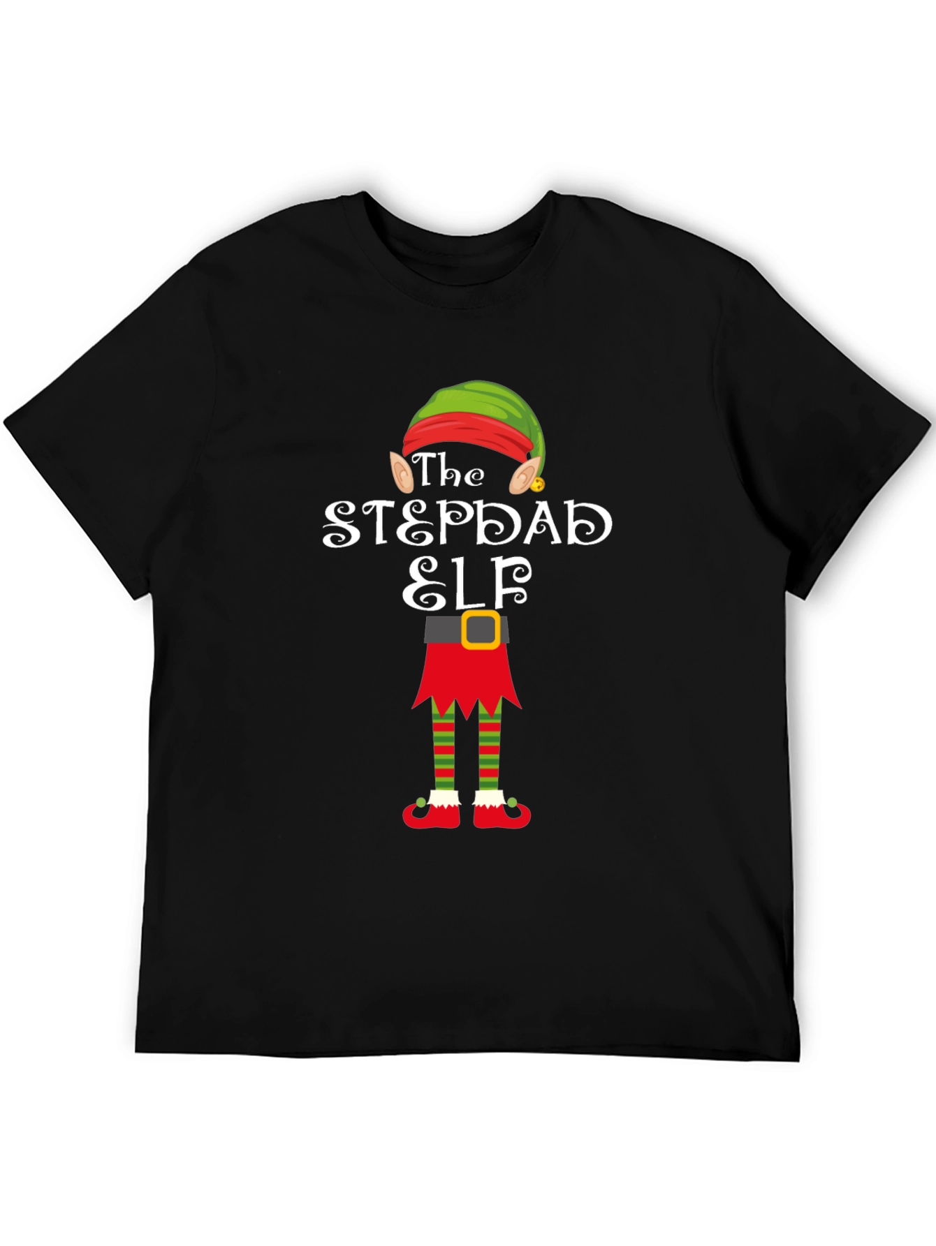 The Stepdad Elf Graphic T-Shirt - Festive Holiday Apparel