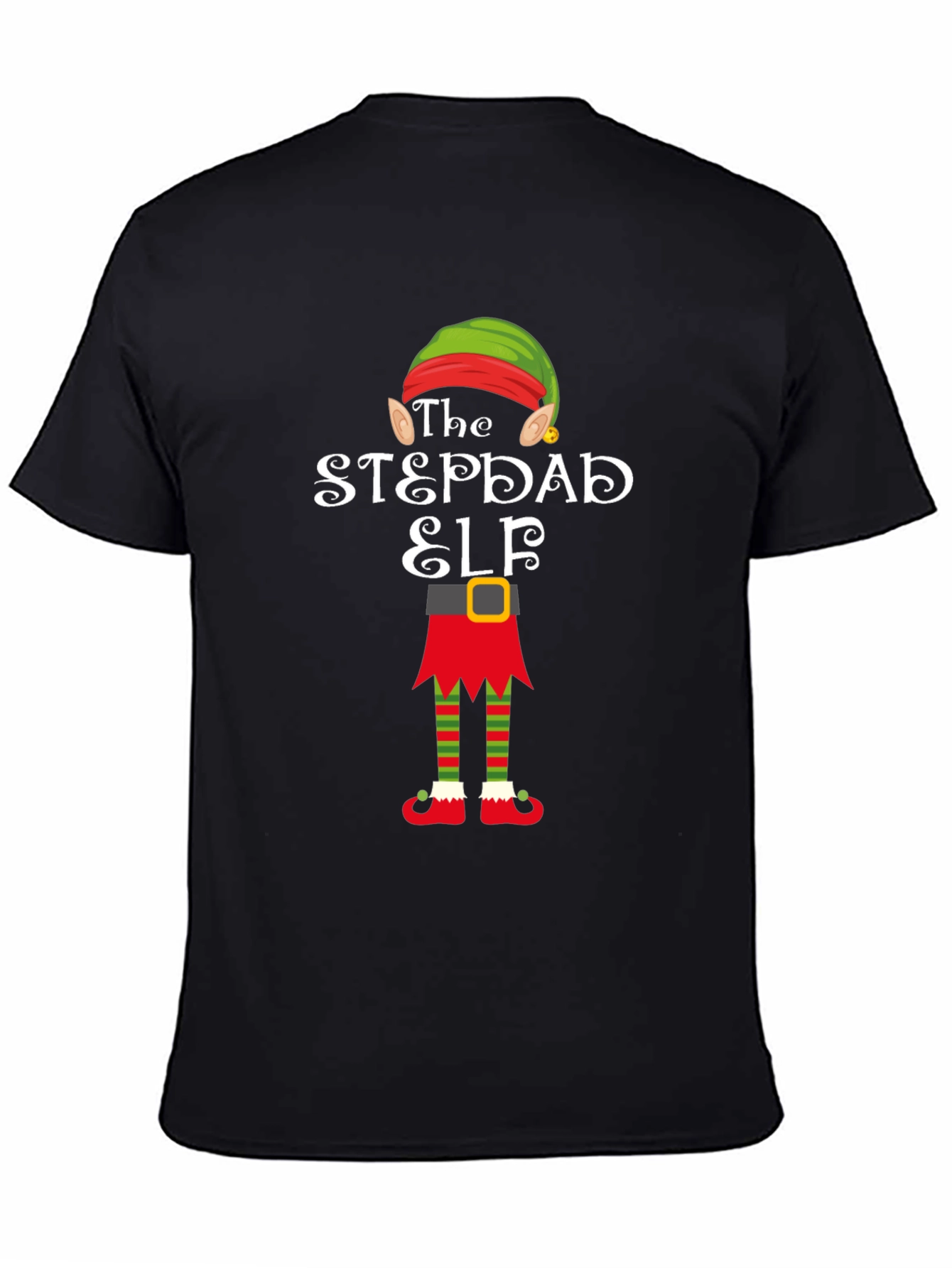 The Stepdad Elf Graphic T-Shirt - Festive Holiday Apparel