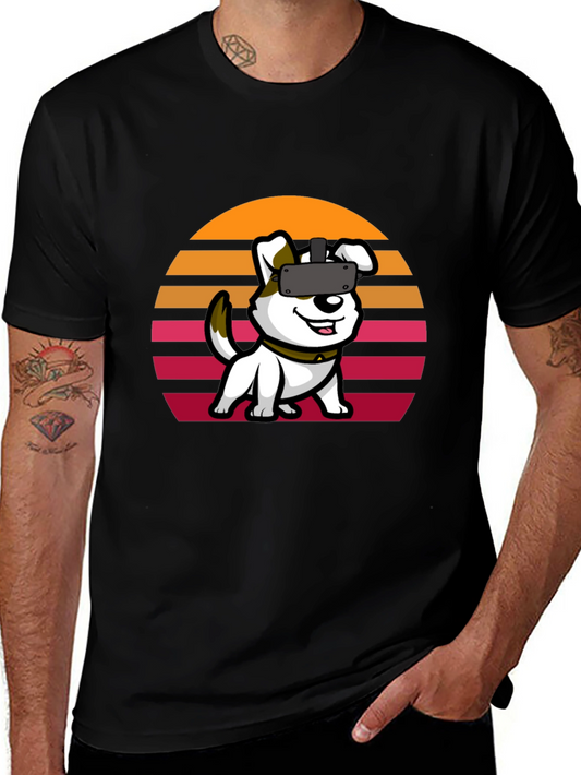 VR Dog Graphic Tee - Black Unisex T-Shirt