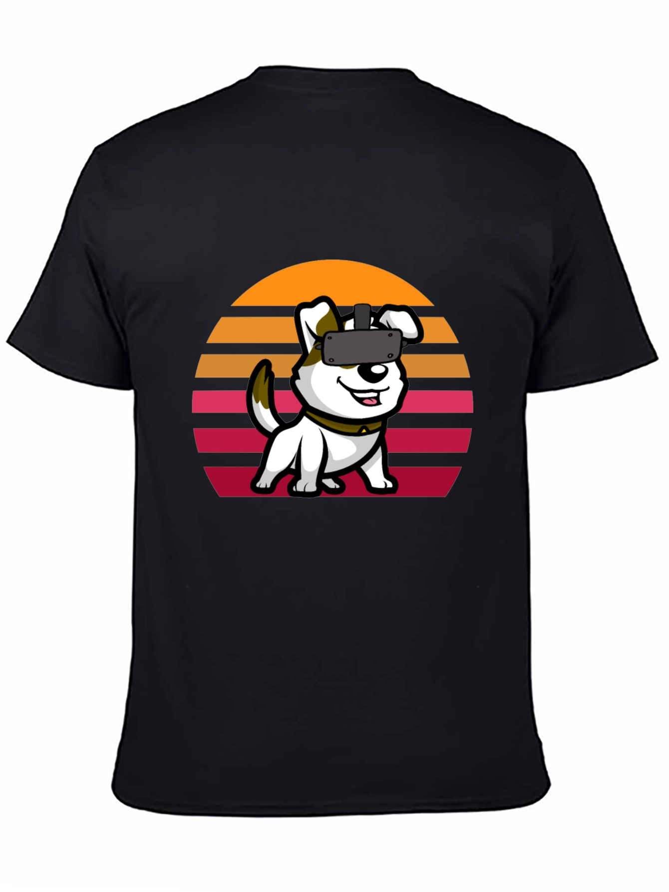 VR Dog Graphic Tee - Black Unisex T-Shirt