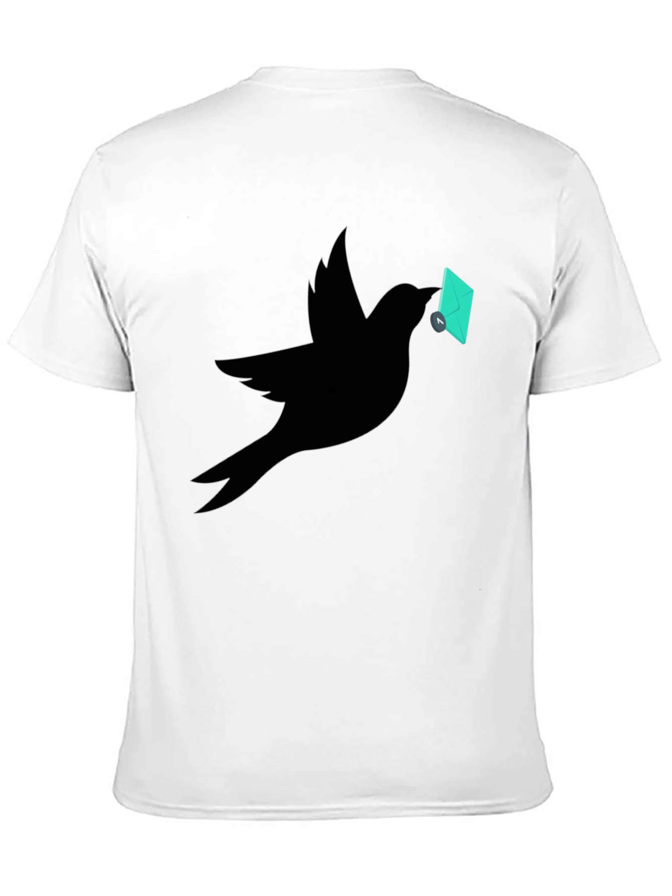 Bird with Envelope Graphic Tee - Black