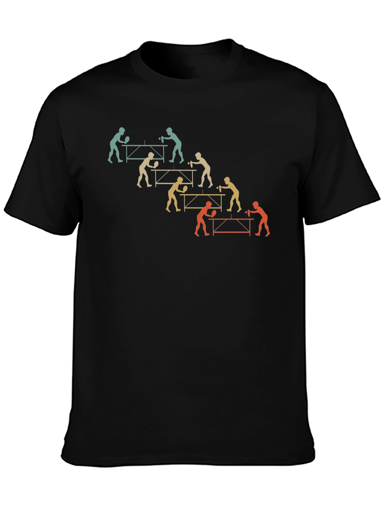 Ping Pong Table Tennis Player Black T-Shirt