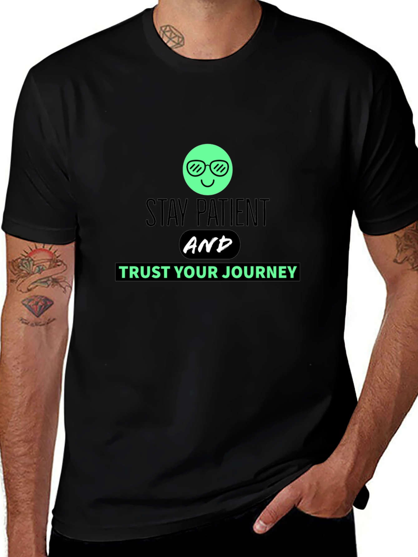 Stay Patient Trust Your Journey Black T-Shirt