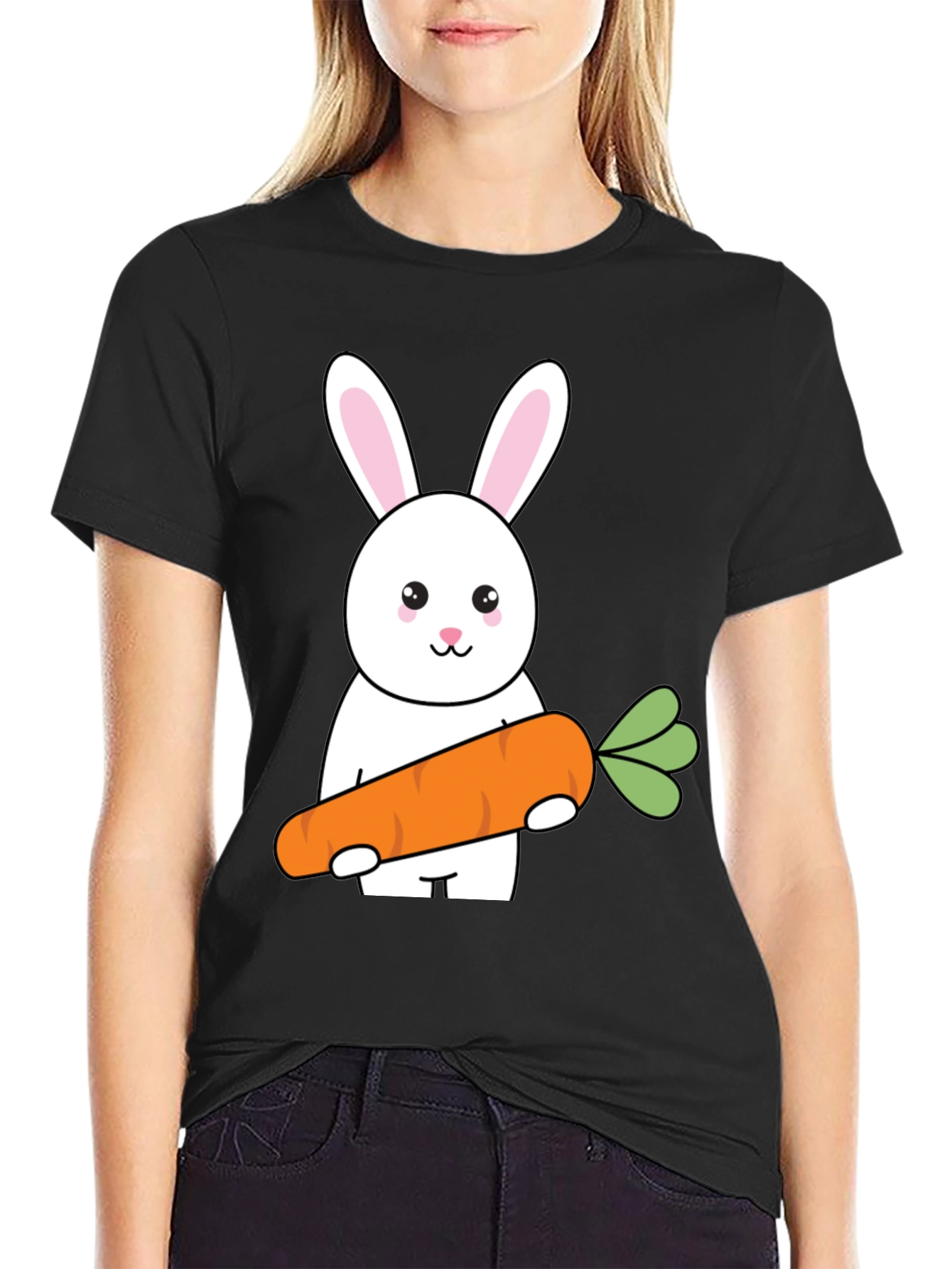 Bunny & Carrot Graphic Tee - Cute Easter Shirt