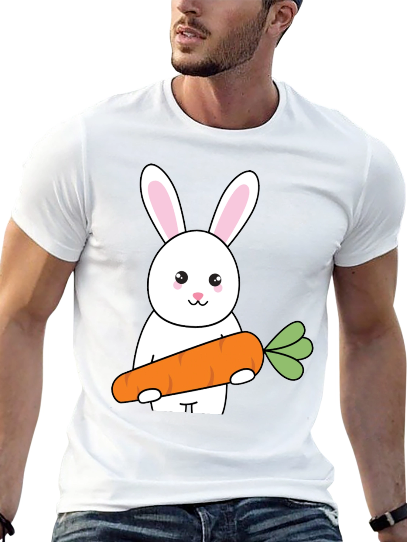 Bunny & Carrot Graphic Tee - Cute Easter Shirt
