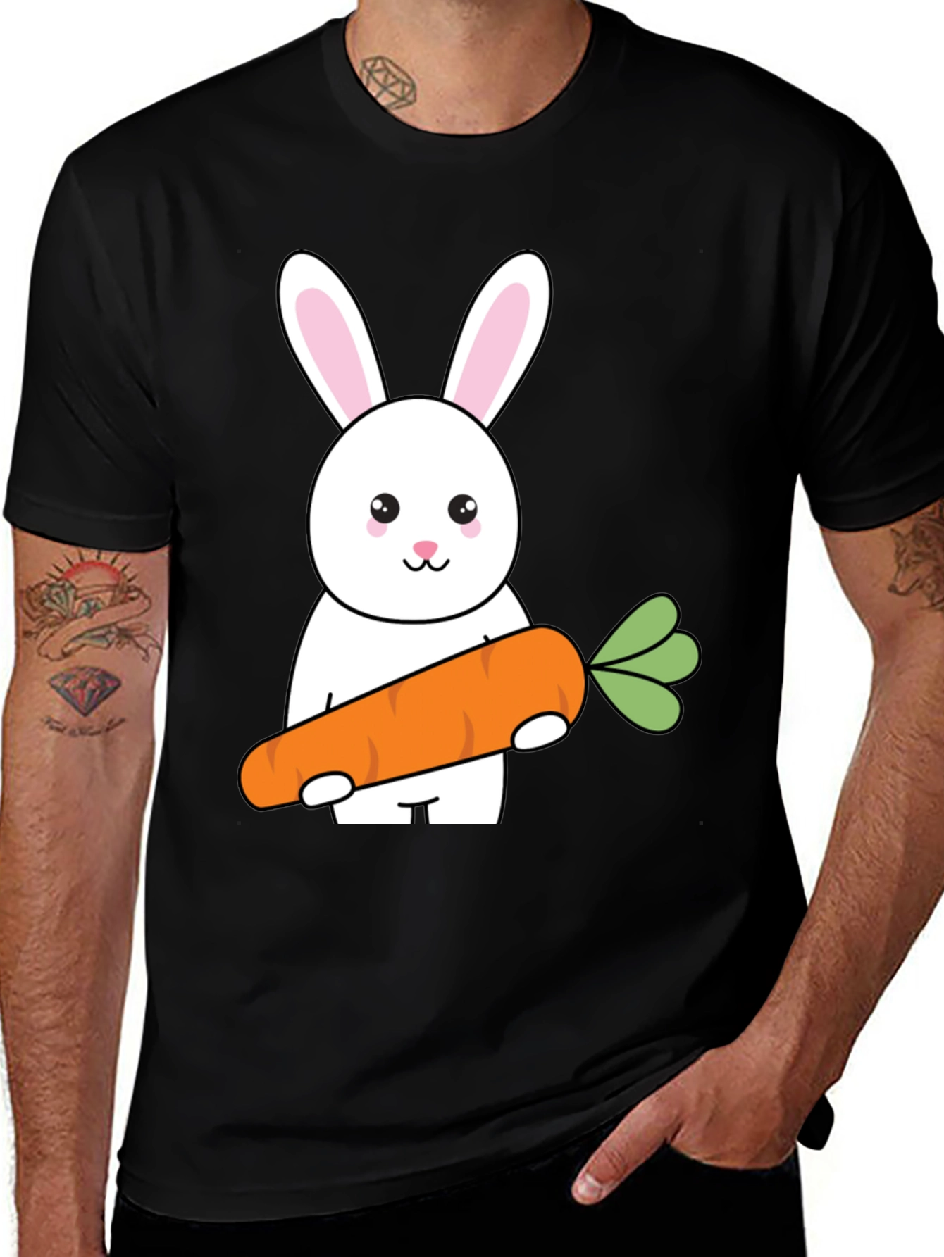 Bunny & Carrot Graphic Tee - Cute Easter Shirt