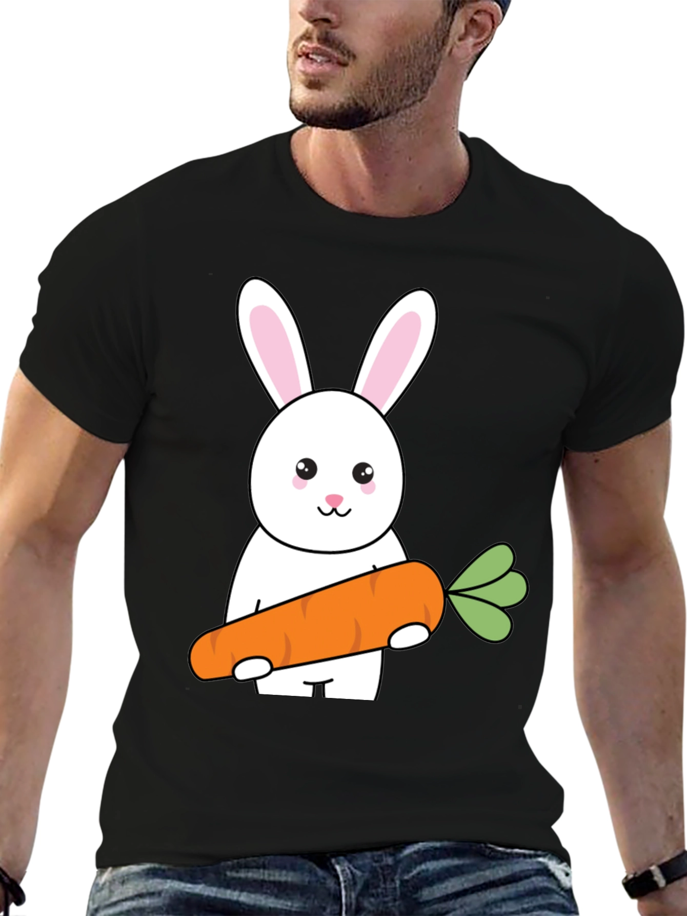Bunny & Carrot Graphic Tee - Cute Easter Shirt