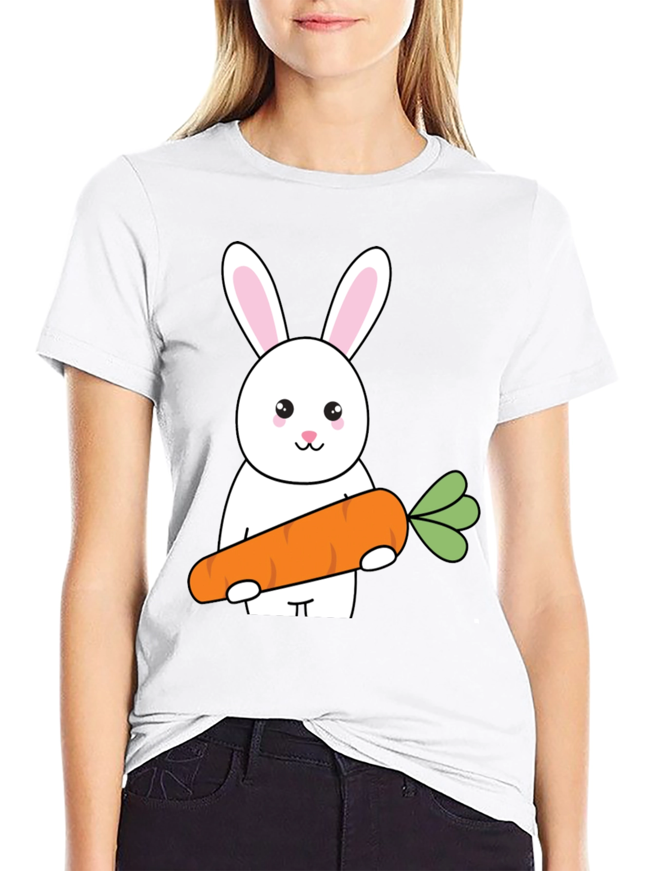 Bunny & Carrot Graphic Tee - Cute Easter Shirt