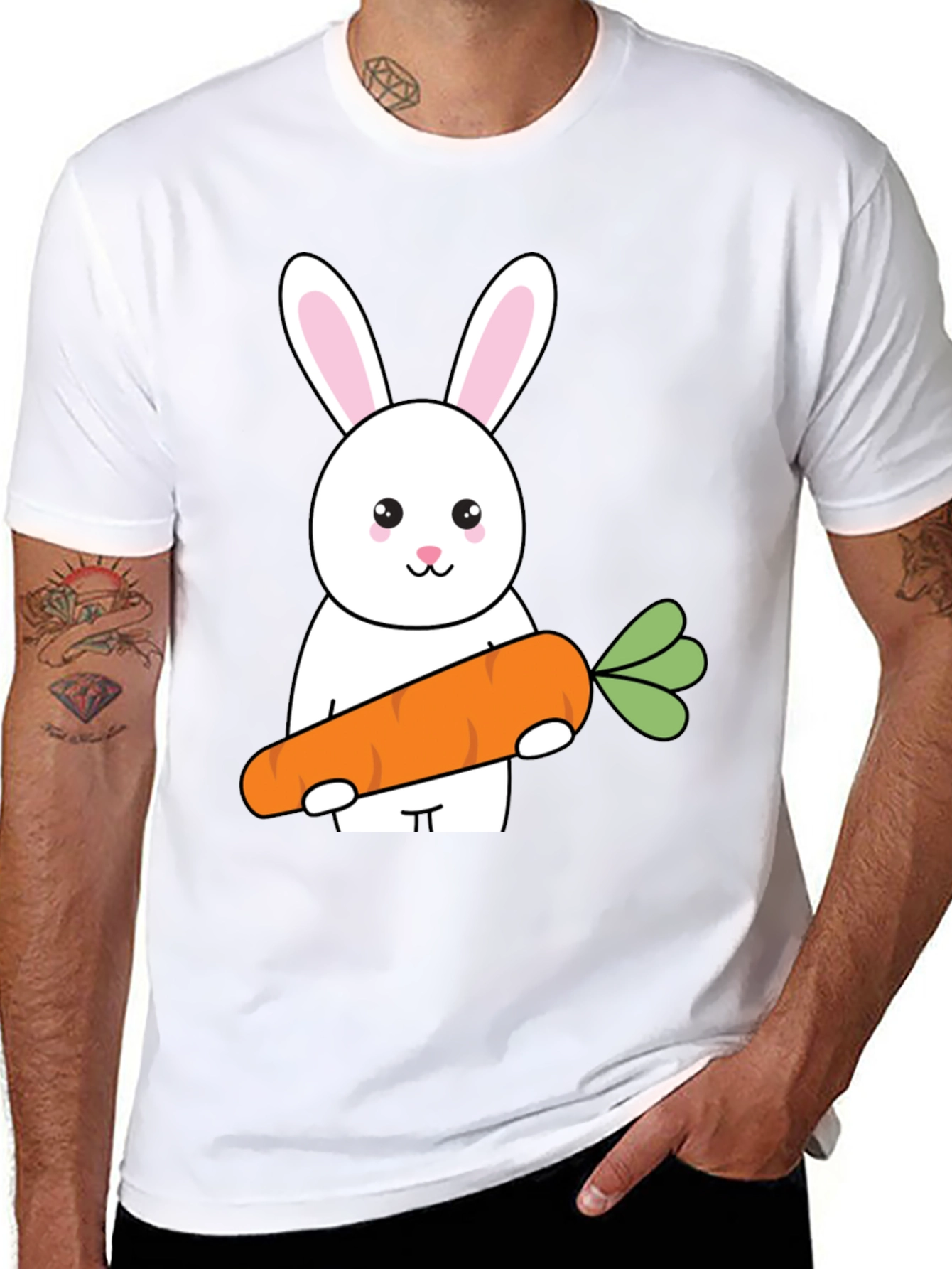Bunny & Carrot Graphic Tee - Cute Easter Shirt