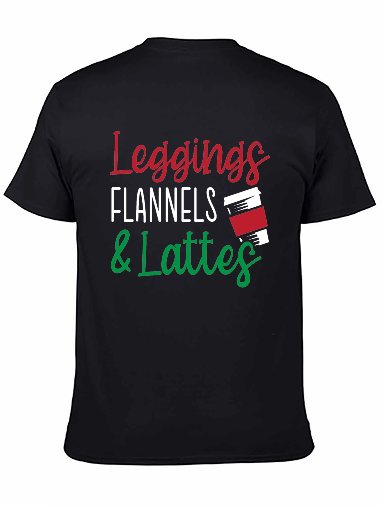 Leggings Flannels & Lattes Black T-Shirt