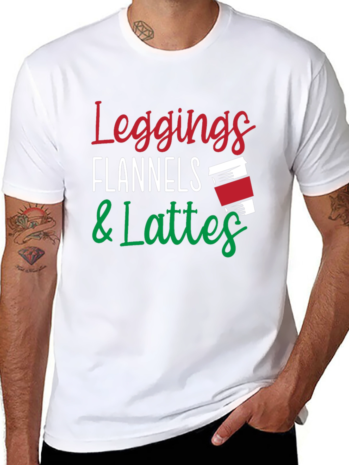 Leggings Flannels & Lattes Black T-Shirt