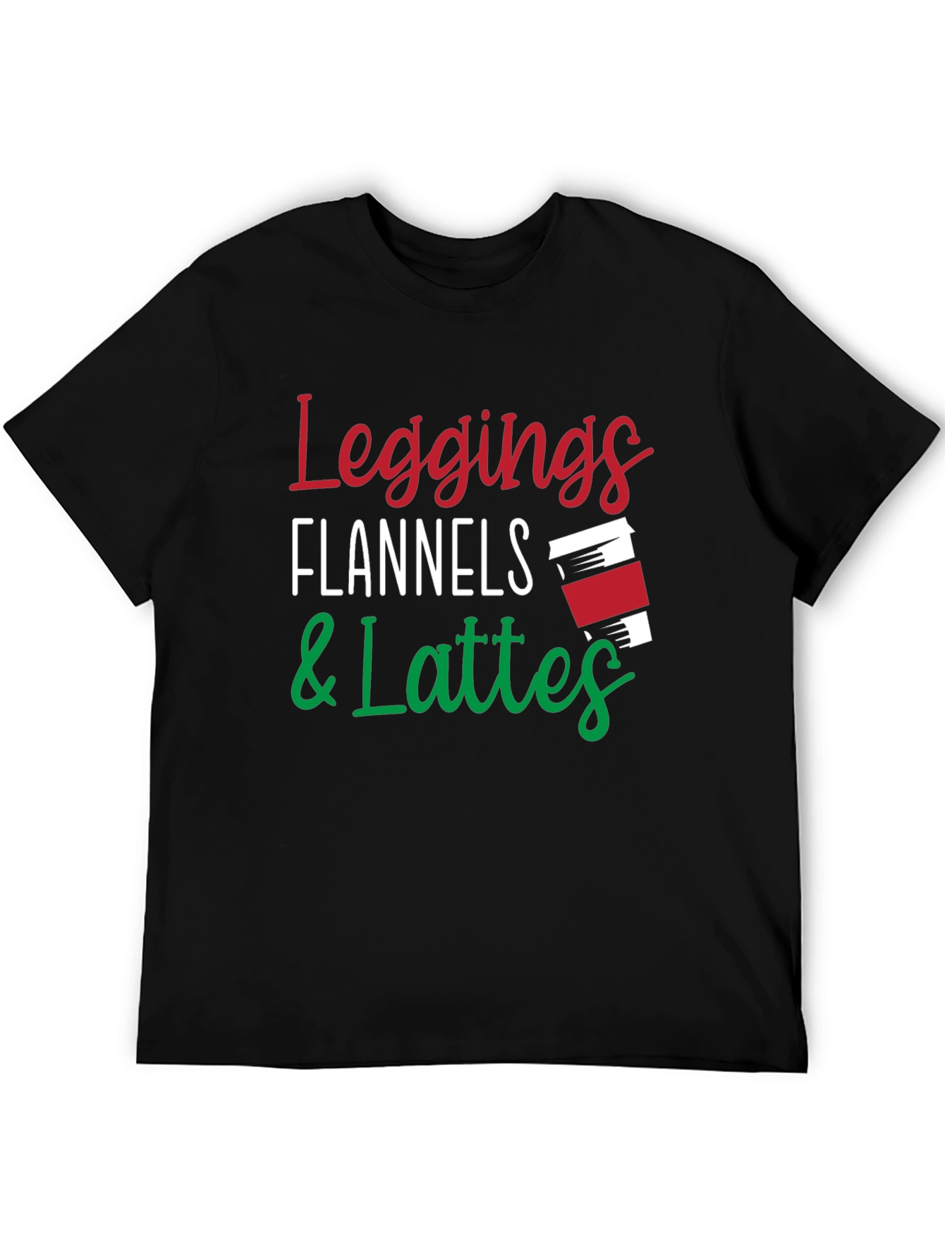 Leggings Flannels & Lattes Black T-Shirt