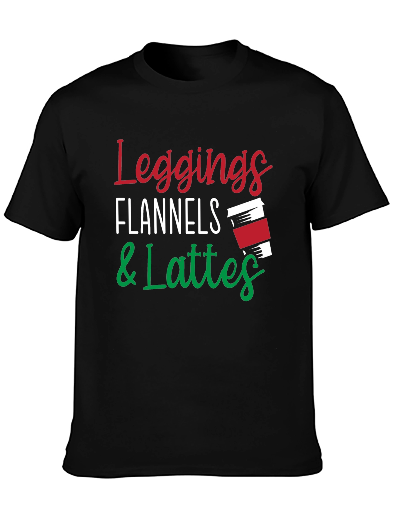 Leggings Flannels & Lattes Black T-Shirt