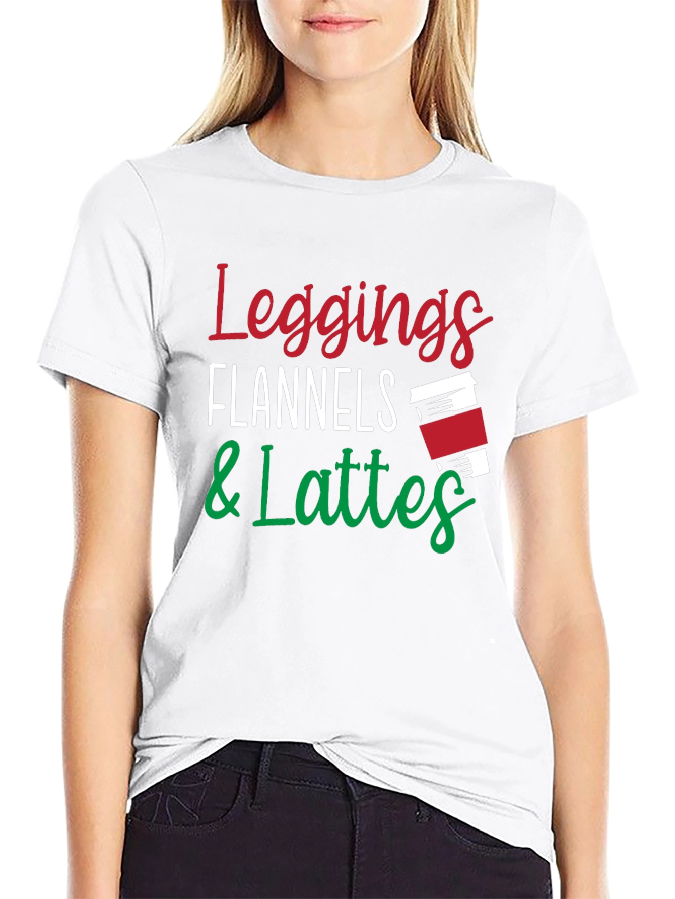 Leggings Flannels & Lattes Black T-Shirt