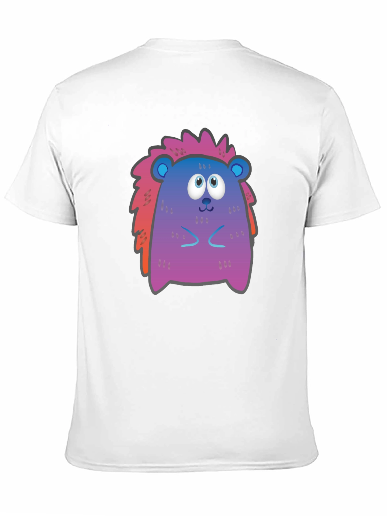 Cute Cartoon Hedgehog Black T-Shirt