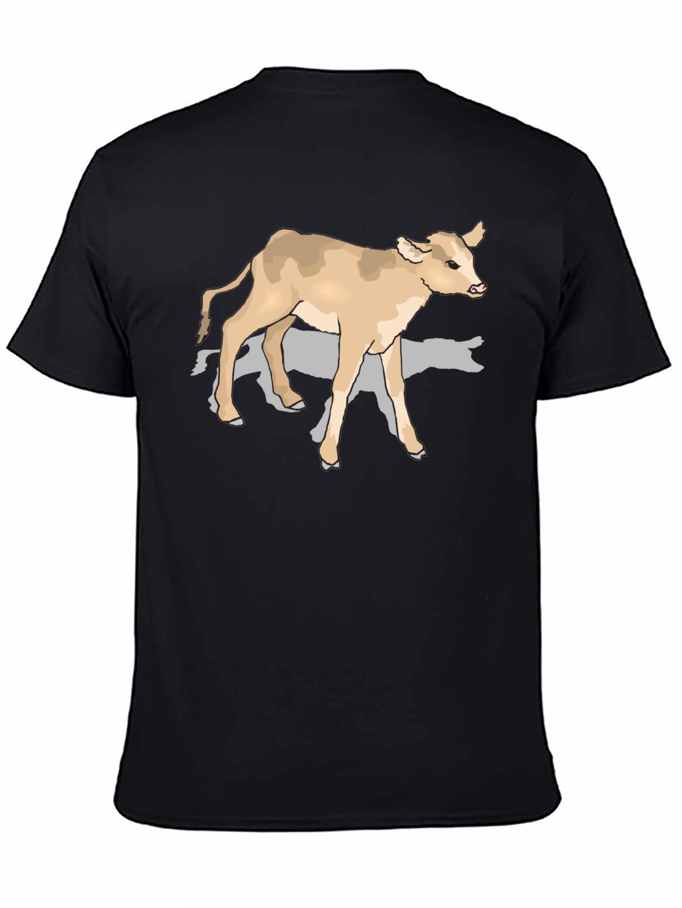 Cow Graphic Tee - Black Cotton Comfort