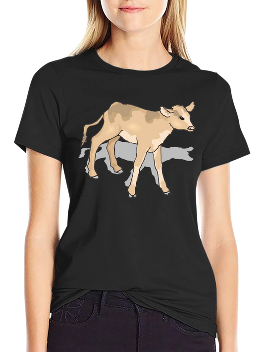 Cow Graphic Tee - Black Cotton Comfort
