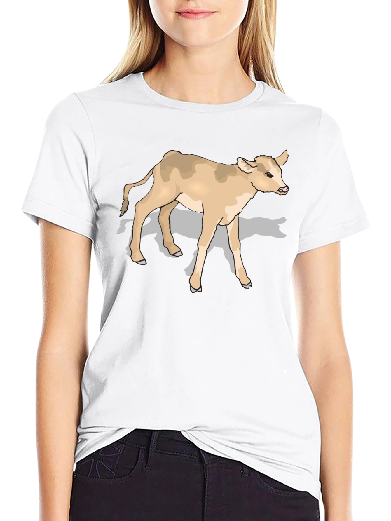 Cow Graphic Tee - Black Cotton Comfort