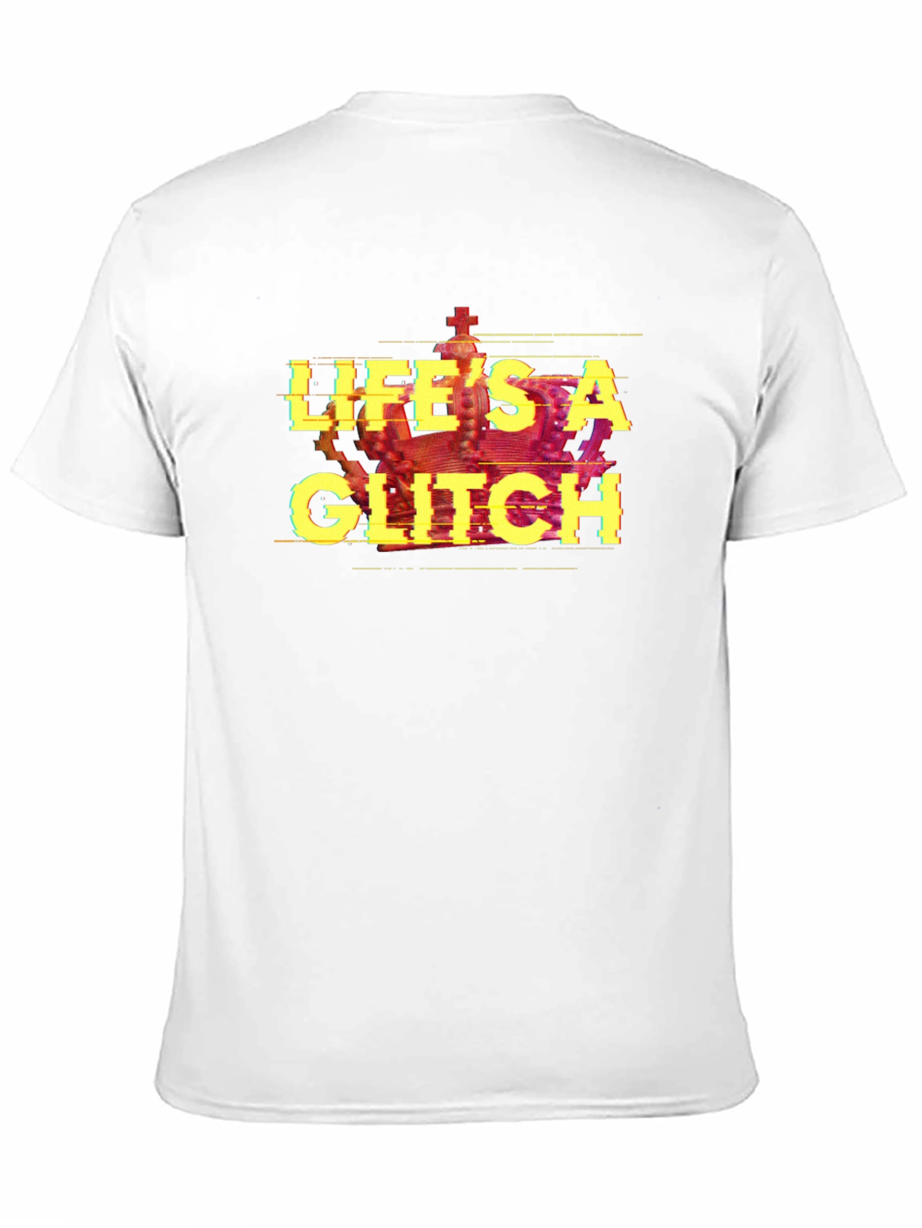 Lifes A Glitch T-Shirt - Black Tee with Crown