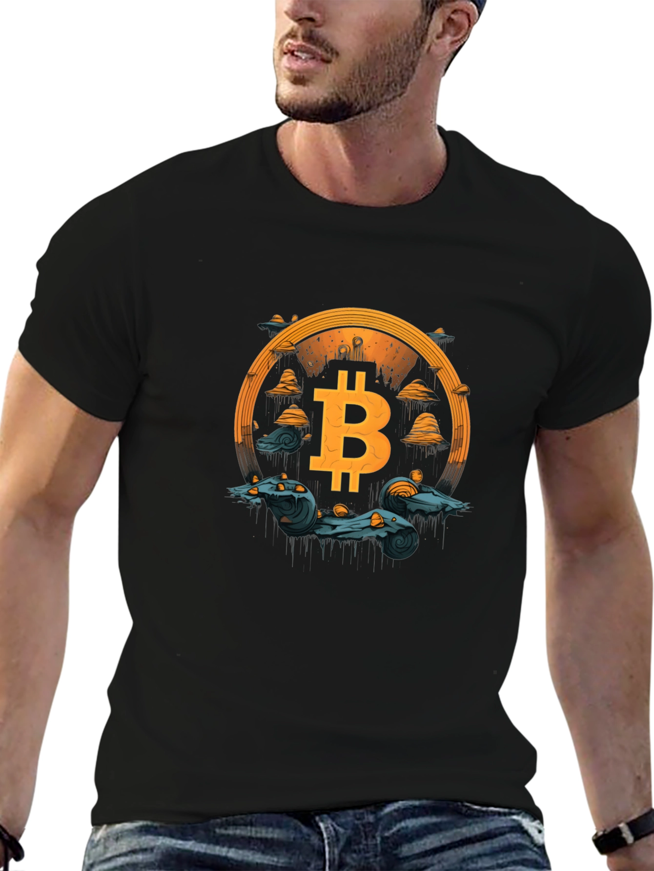 Bitcoin Crypto Art Graphic T-Shirt