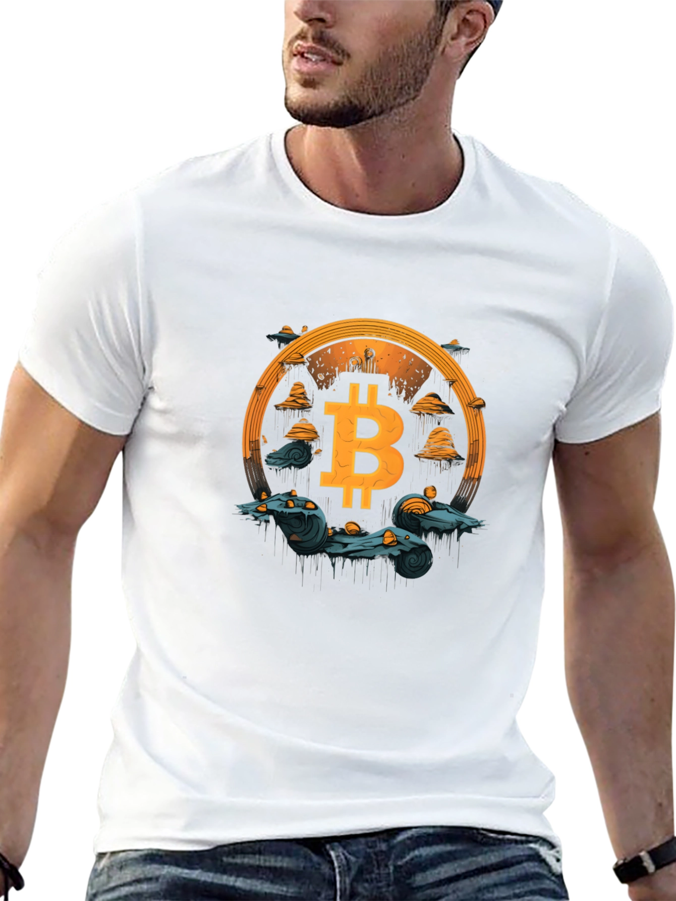 Bitcoin Crypto Art Graphic T-Shirt