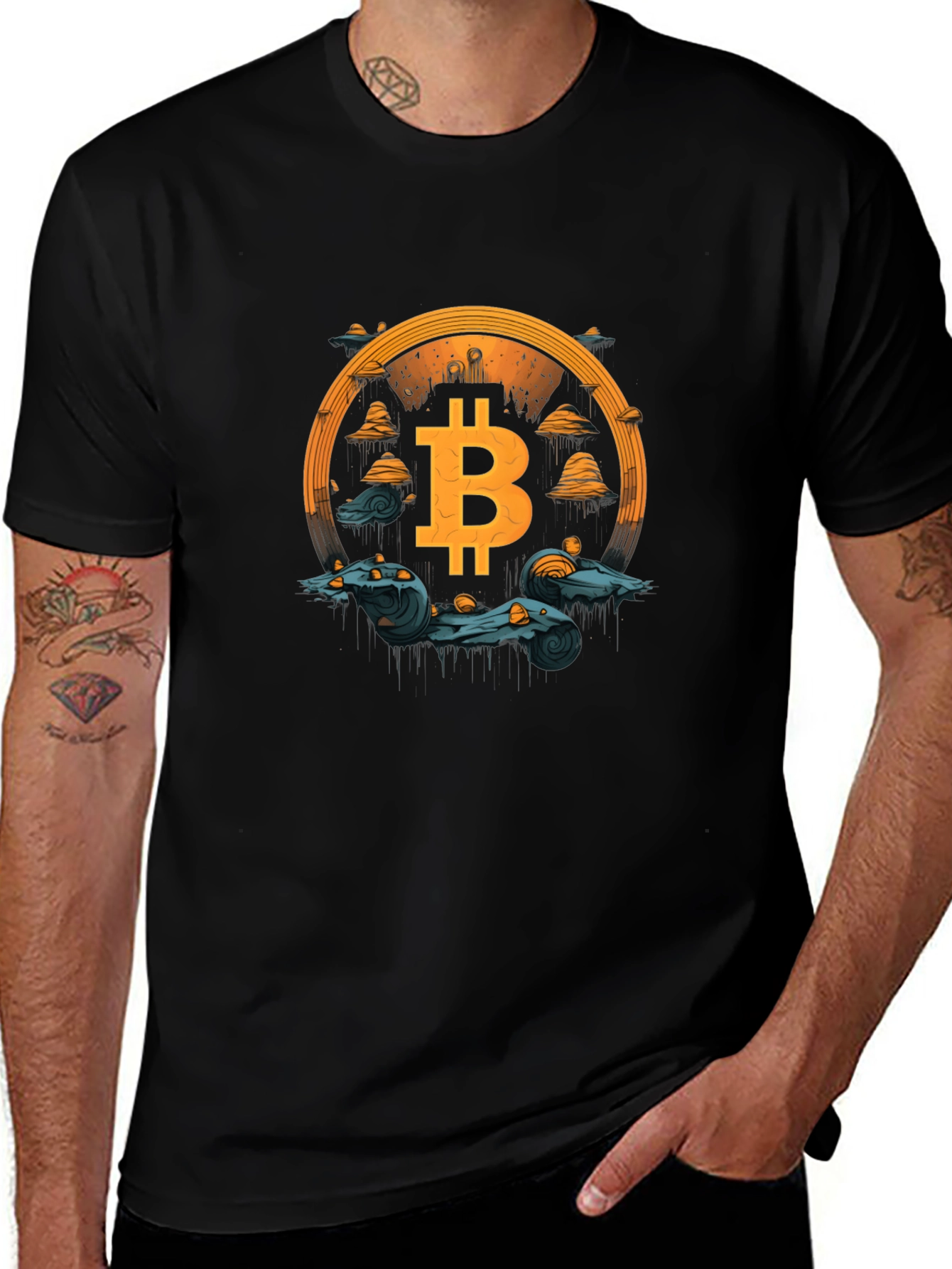 Bitcoin Crypto Art Graphic T-Shirt