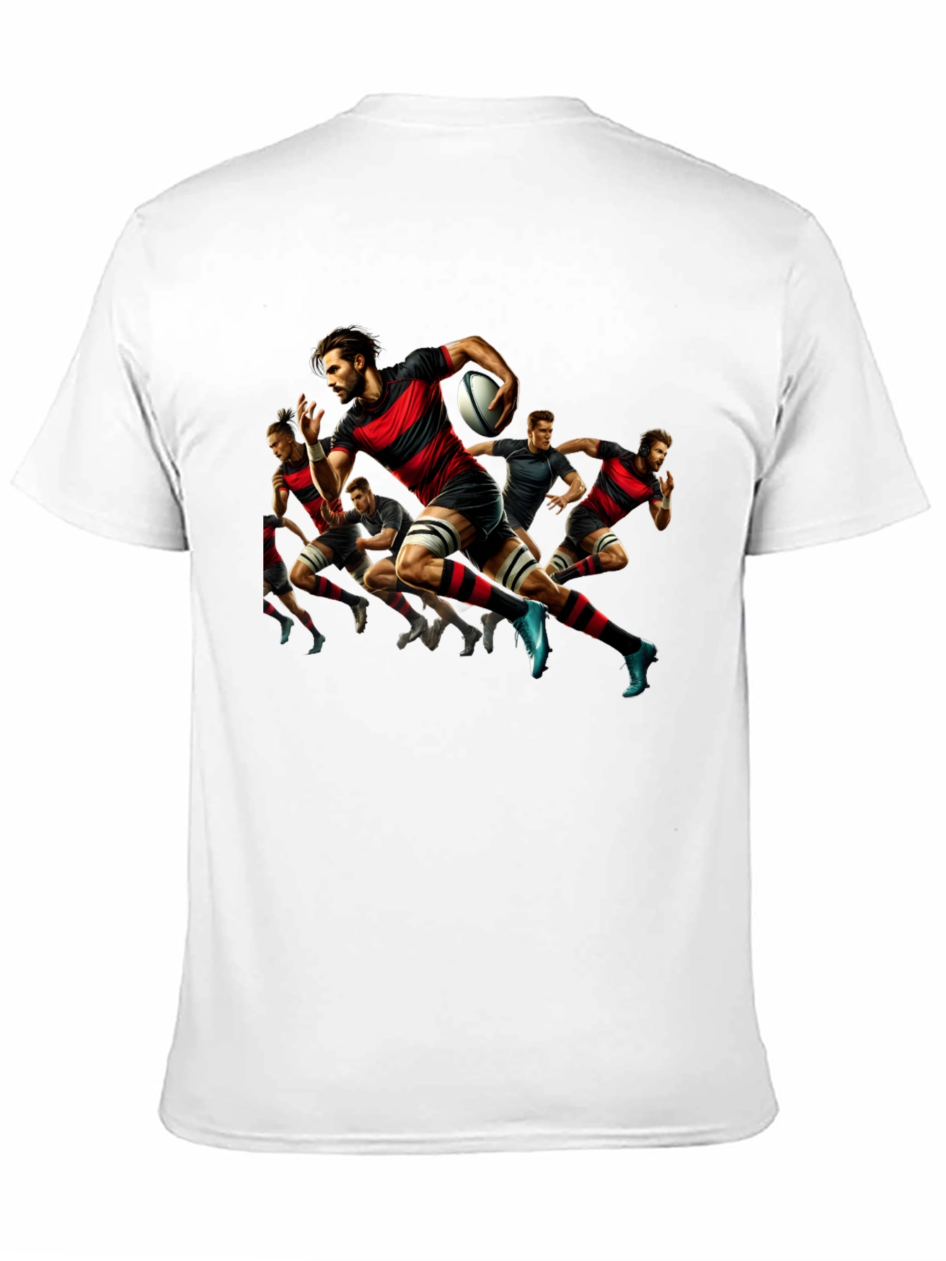 Rugby Player Graphic Black T-Shirt