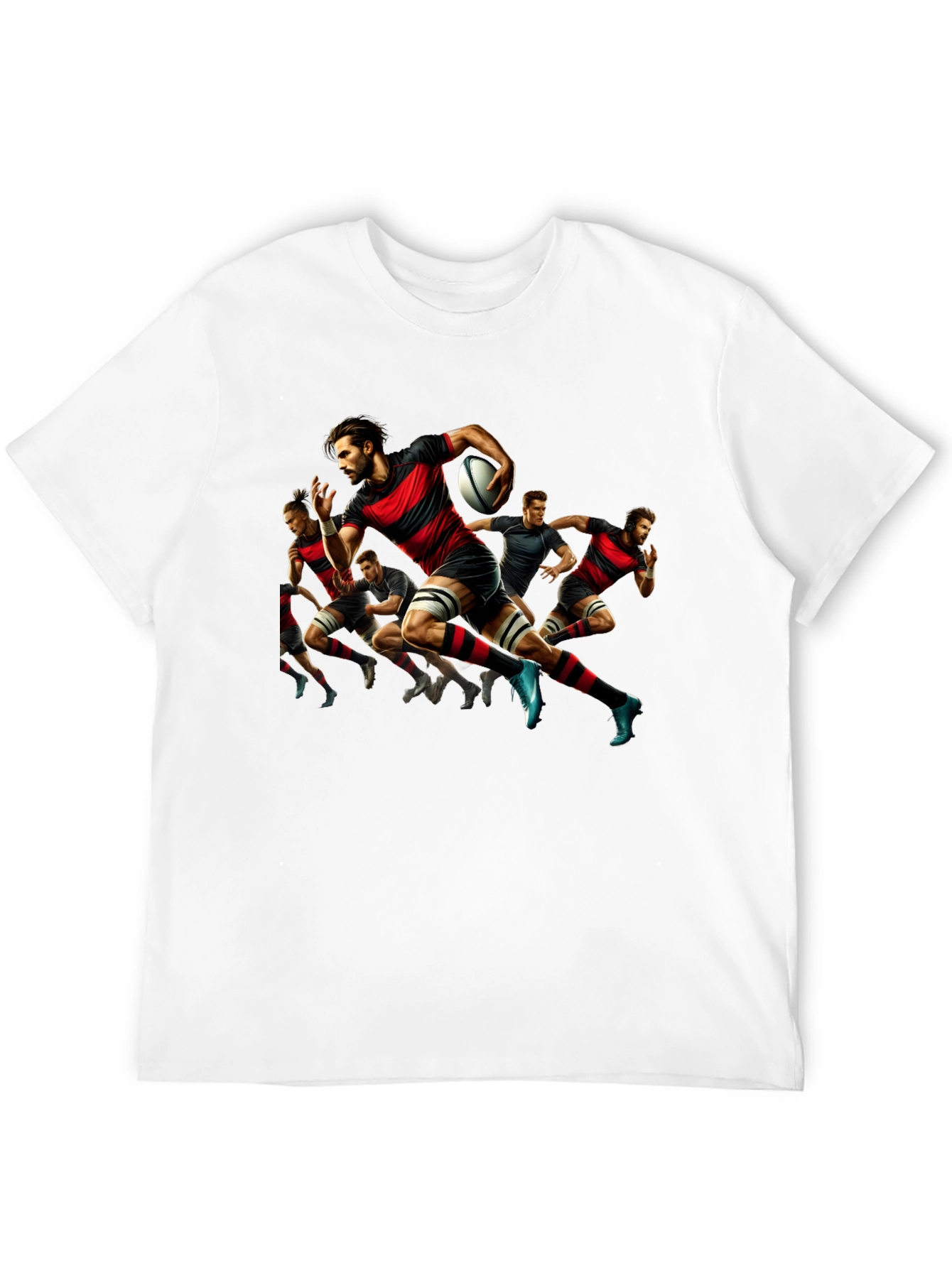 Rugby Player Graphic Black T-Shirt