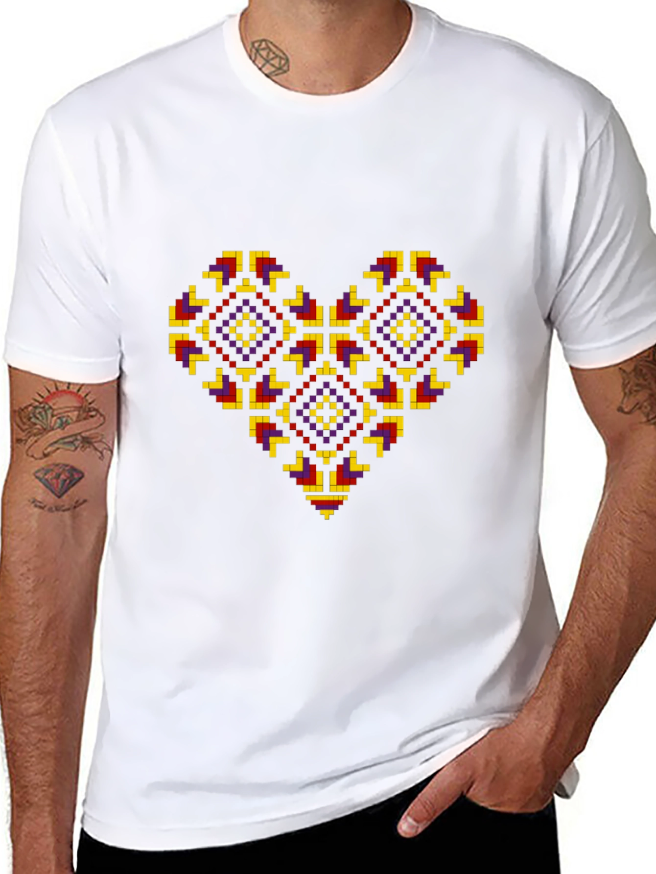 Pixel Heart Black T-Shirt - Unique Graphic Tee