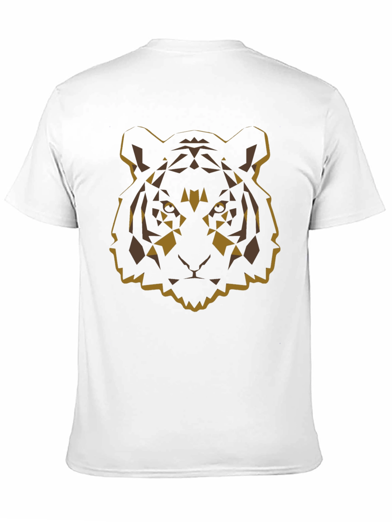 Geometric Tiger Graphic Tee - Black Cotton Blend