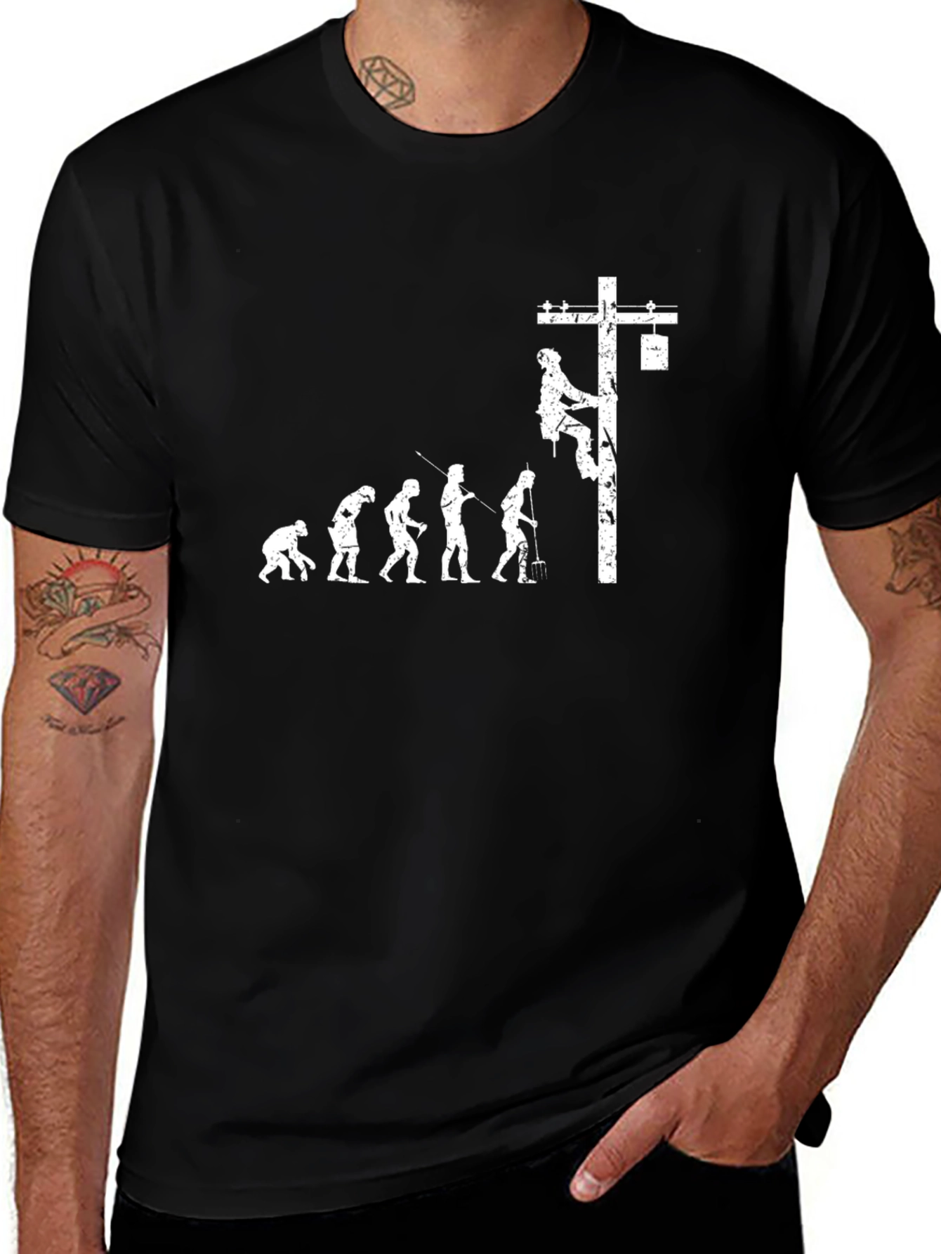 Electric Lineman Evolution Graphic T-Shirt