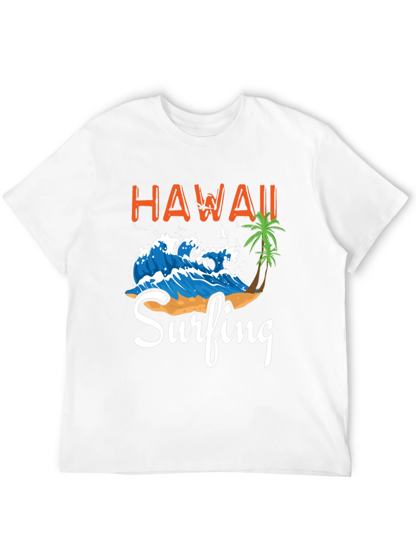 Hawaii Surfing Graphic T-Shirt