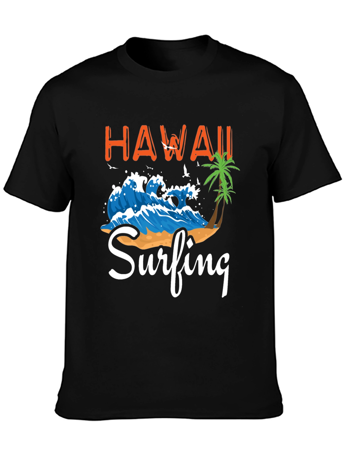 Hawaii Surfing Graphic T-Shirt