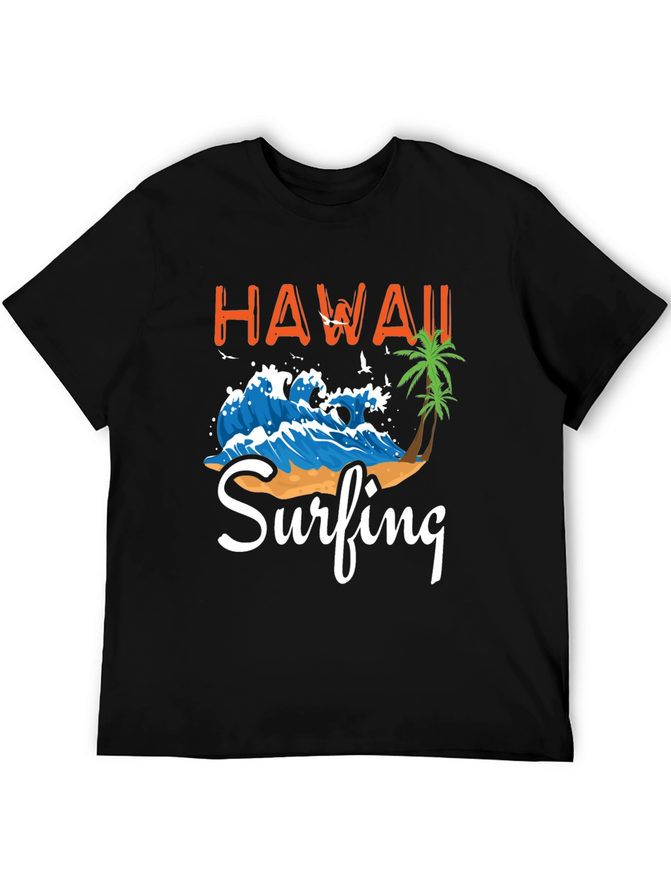 Hawaii Surfing Graphic T-Shirt